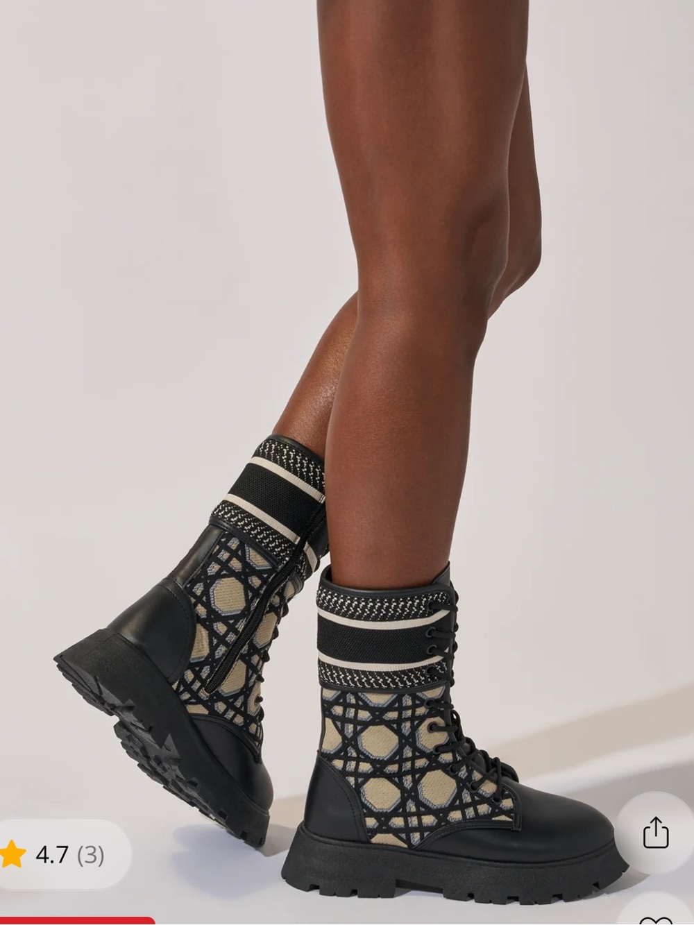 AMANDA PRINTED COMBAT BOOTS NWT